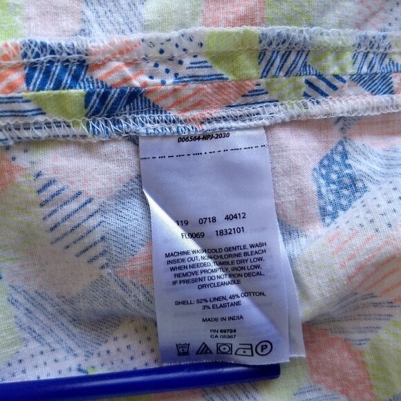 Columbia Geometric Pattern Night Gown Dress PFG Size Small Pockets Side Slit - Picture 11 of 16